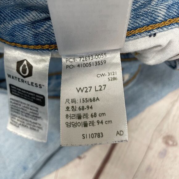 Levi's Women Ribcage Straight Ankle Jeans Size 27 Blue Denim B338 -17 - Picture 14 of 16